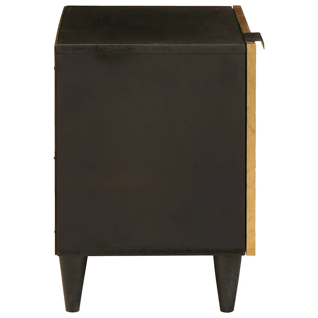 vidaXL Comodino 2 pcs Nero e Oro 40 x 33.5 x 46 cm