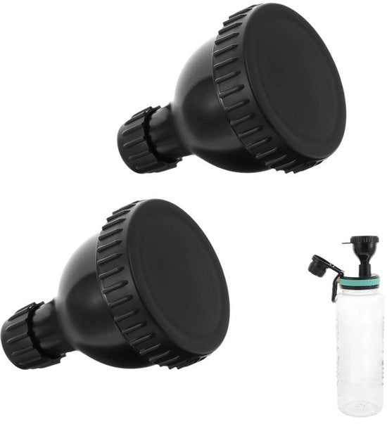 Due pezzi - Polvere proteica contenitore da viaggio, imbuto acqua, imbuto fitness porta chiavi per palestra 50ml (nero)