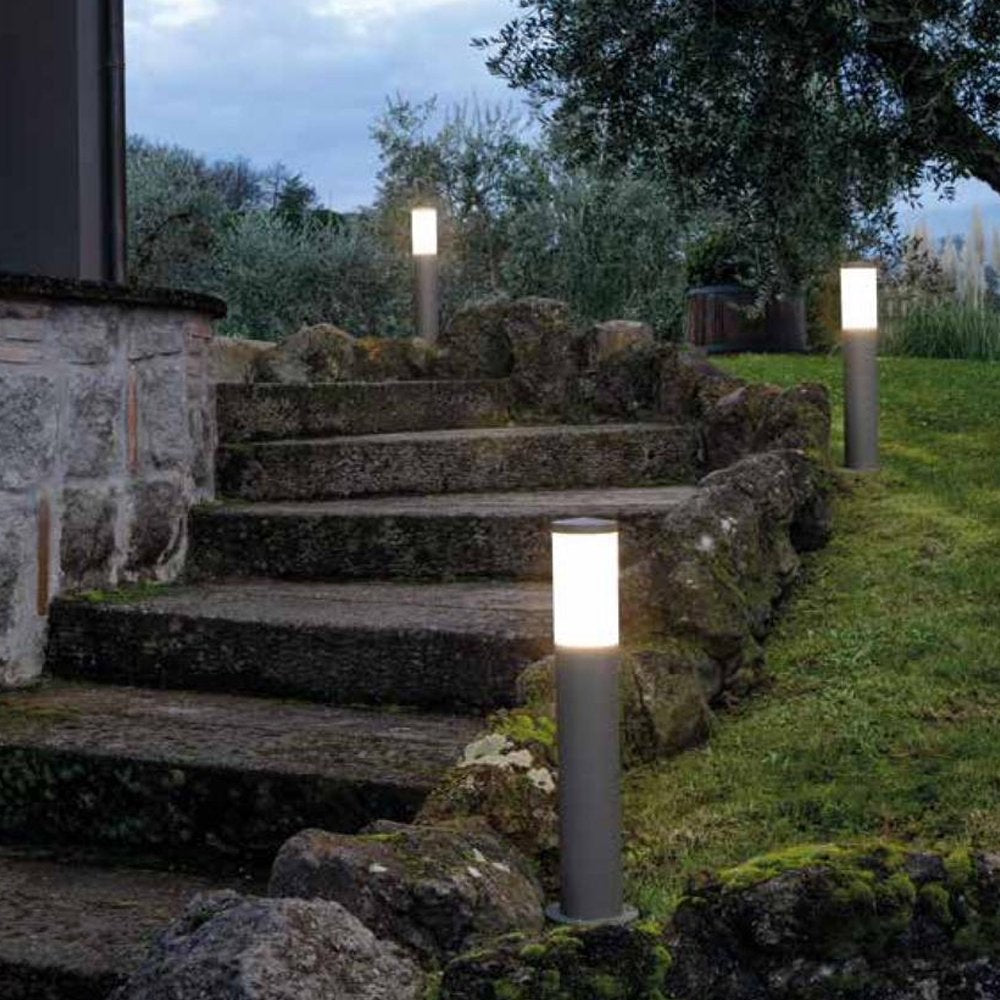 Palo Basso Moderno Panama Alluminio Tortora 1 Luce E27 300Cm