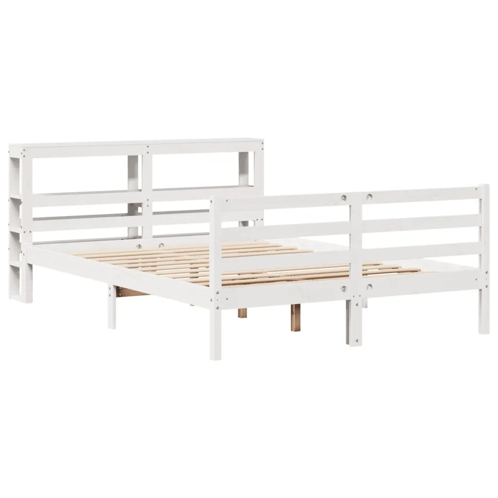 Letto senza Materasso Bianco 140x190 cm Legno Massello di Pino