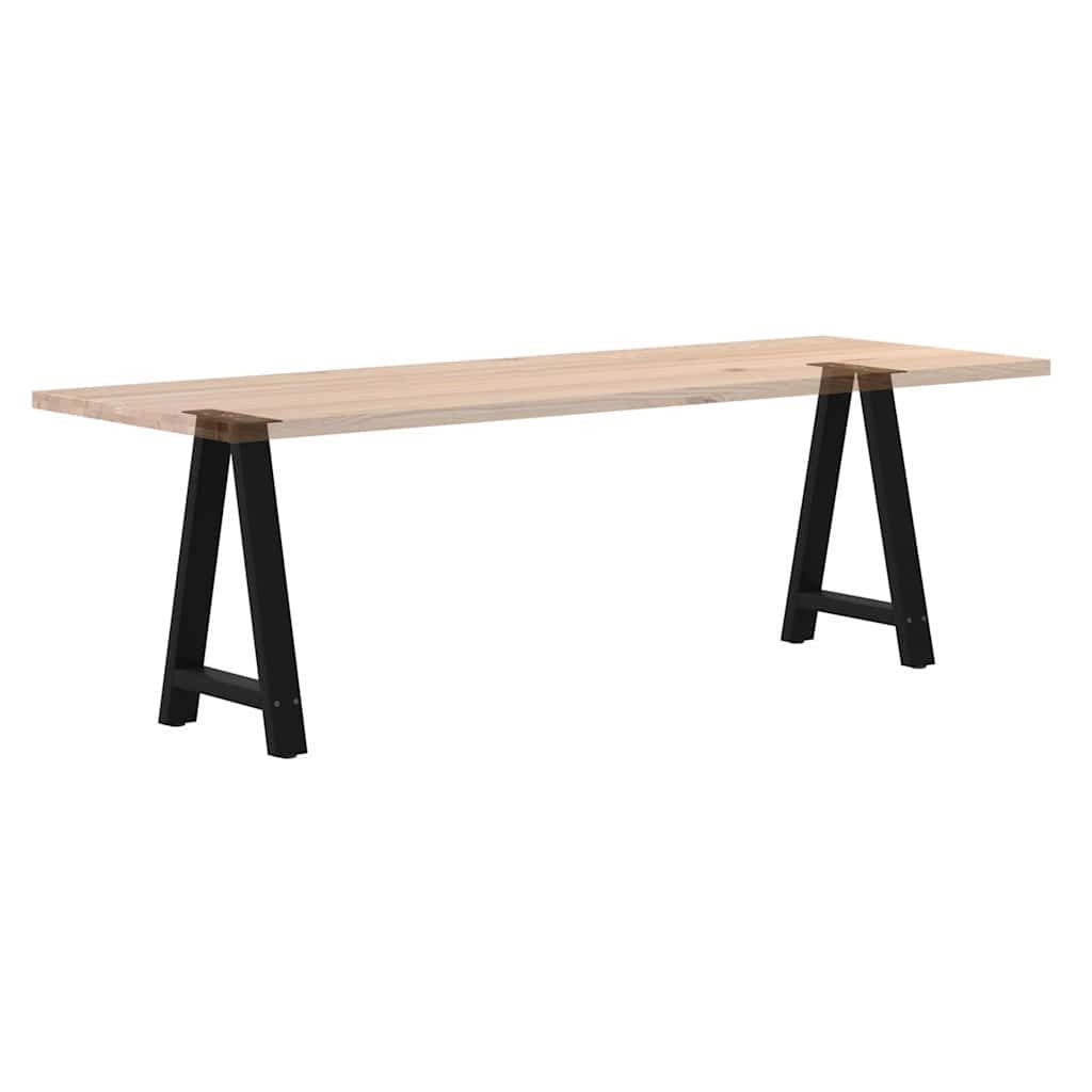 Set di 2 gambe per tavolo da pranzo a forma di A 60 x 72-73 cm con piedini regolabili design moderno acciaio nero 02_0057126