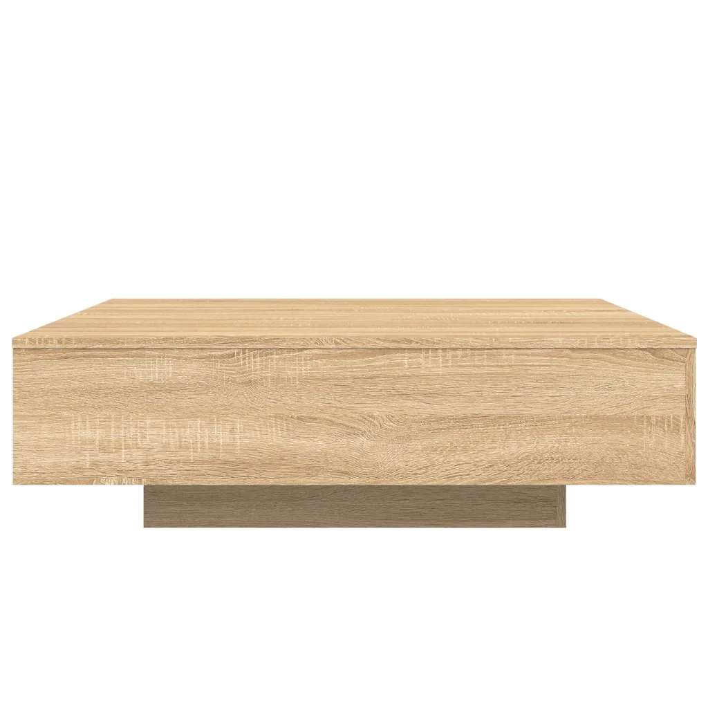 Tavolino da salotto | Tavolino da caff¨¨ | Tavolino da Soggiorno con Luci LED Rovere Sonoma 100x100x31 cm