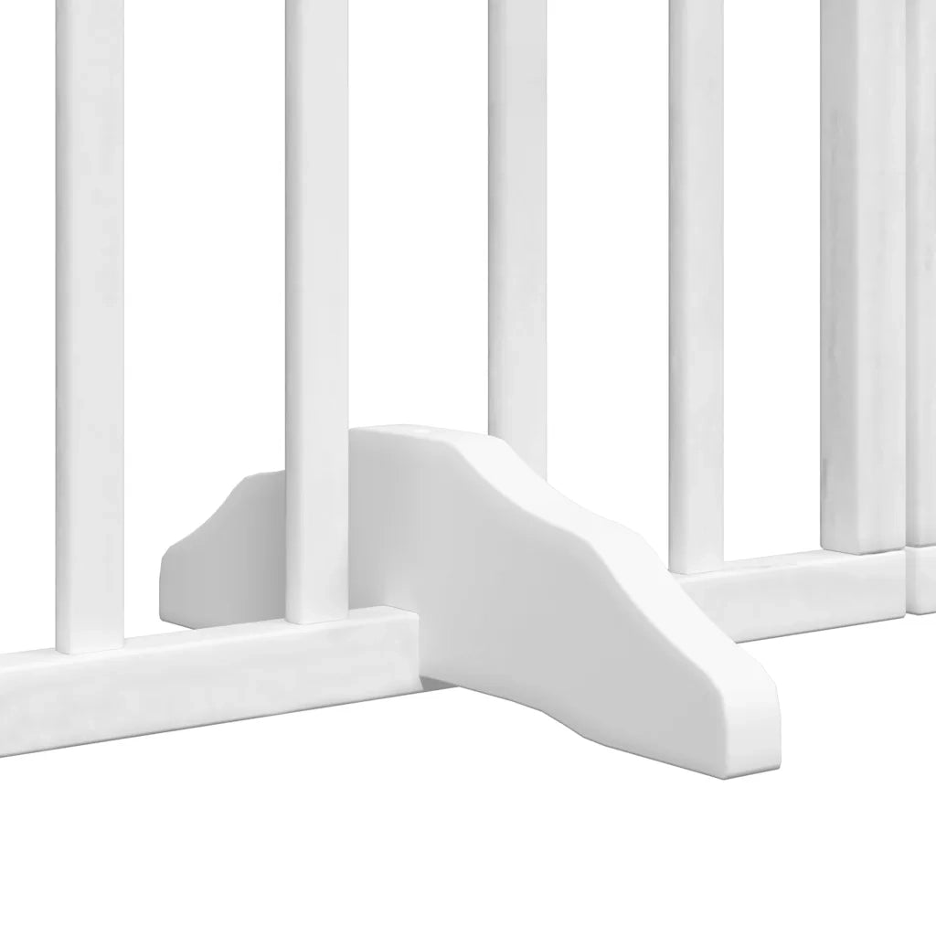 Cancello Cani Porta Pieghevole Bianco 6 Pannelli 300 cm Pioppo CFW4715607