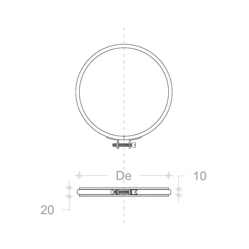 Fascetta di bloccaggio inox per tubi canna fumaria - 1pz, diametro 200mm