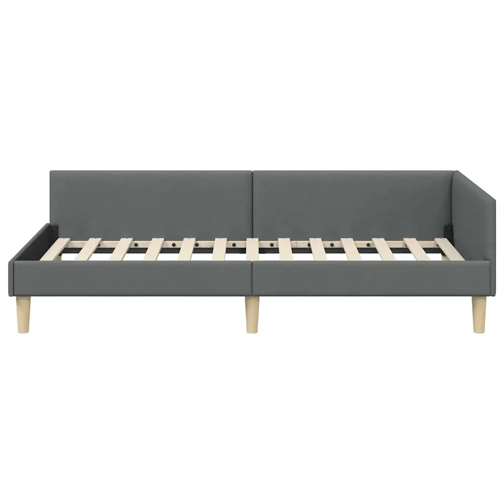 vidaXL Struttura Letto Angolare Altro Grigio scuro 90 x 200 cm