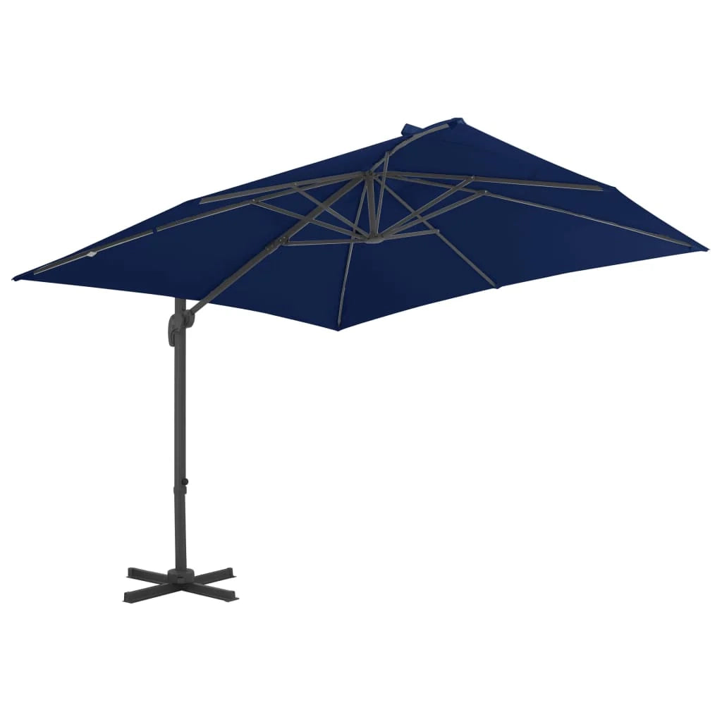 Ombrellone a braccio con palo in alluminio 3 x 3 m azzurro 02_0008483
