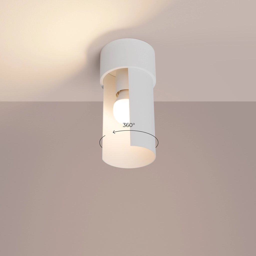 Spot soffitto rotondo bianco Ø10 orientabile E27 Pure Lume