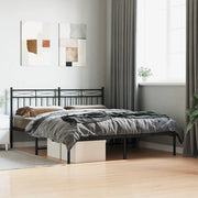 Giroletto con Testiera in Metallo Nero 160x200 cm 373694