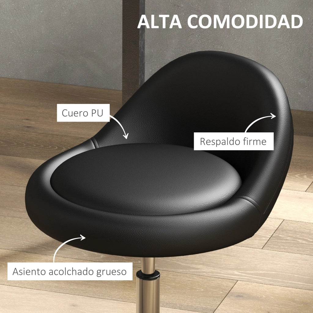 Sgabello Girevole con Altezza Regolabile ¨C Minimal ¨C Nero ?50x63-83 cm