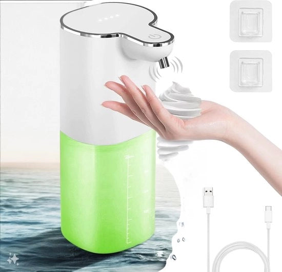 Dispensatore di sapone per mano automatico a gel - 400 ml - ricaricabile via USB - IPX5 - impermeabile all'acqua - per installazione a parete - dispensatore di sapone elettrico con sensore
