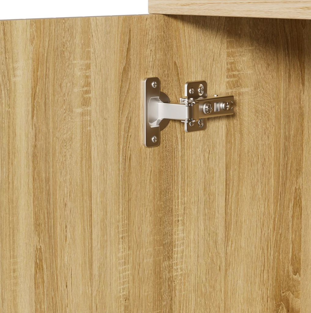Armadio contenitore moderno con 4 ante e 4 cassetti; 160x36x94 cm; effetto legno