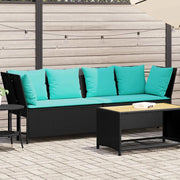Divano da Giardino con Cuscini in Polyrattan Nero 4104130