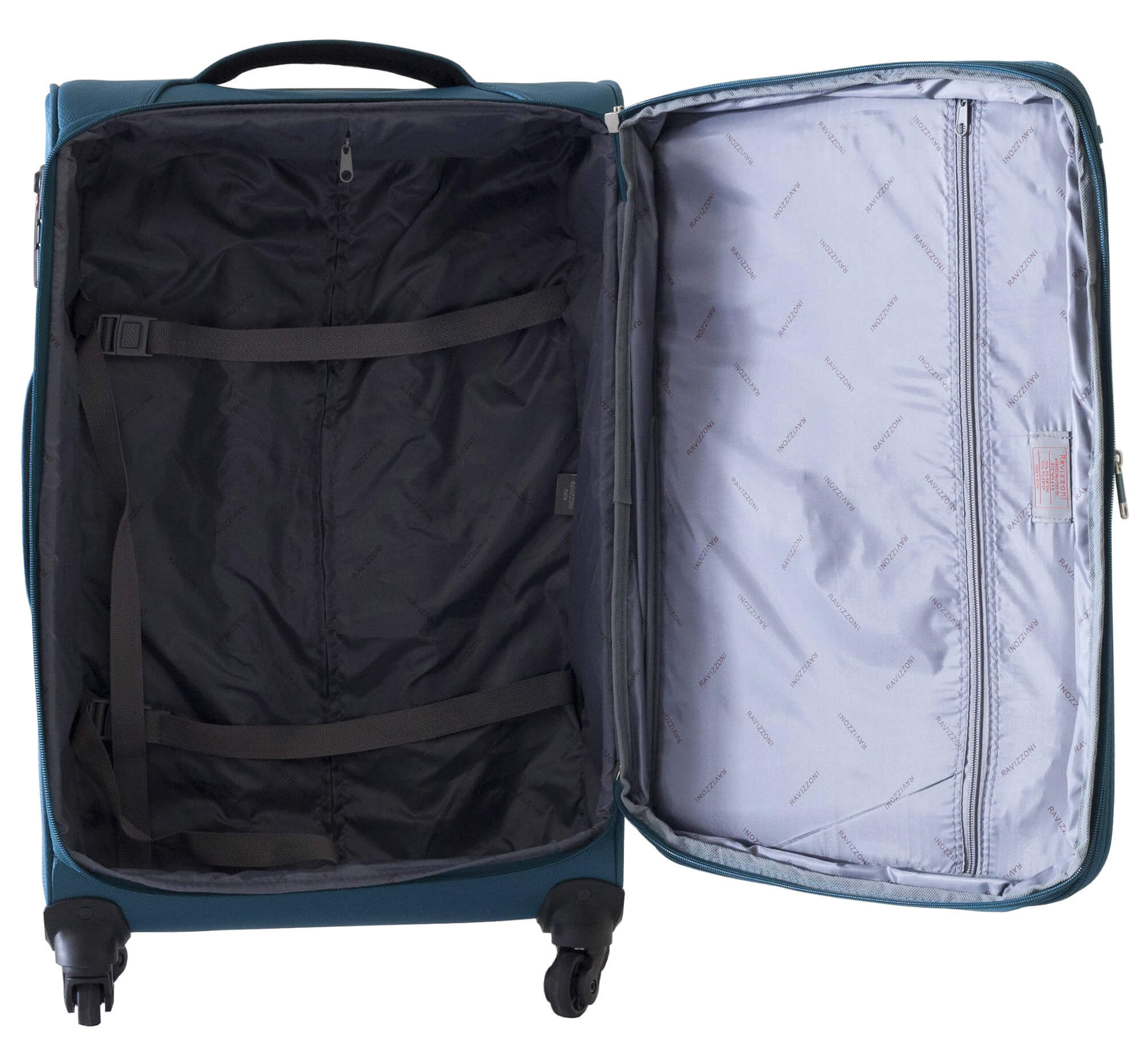 Trolley Valigia Bagaglio a Mano Morbida in Poliestere 4 Ruote TSA Ravizzoni Gin Tonic Blu