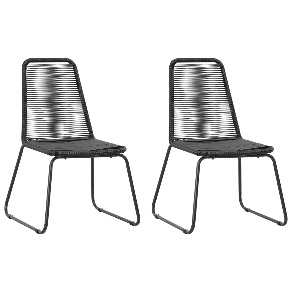 Set da Pranzo da Giardino 3 pz in Rattan PVC Nero cod mxl 43881