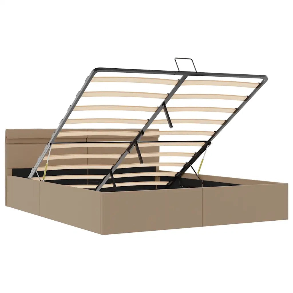 Giroletto Idraulico con LED Cappuccino Similpelle 160x200cm 285562