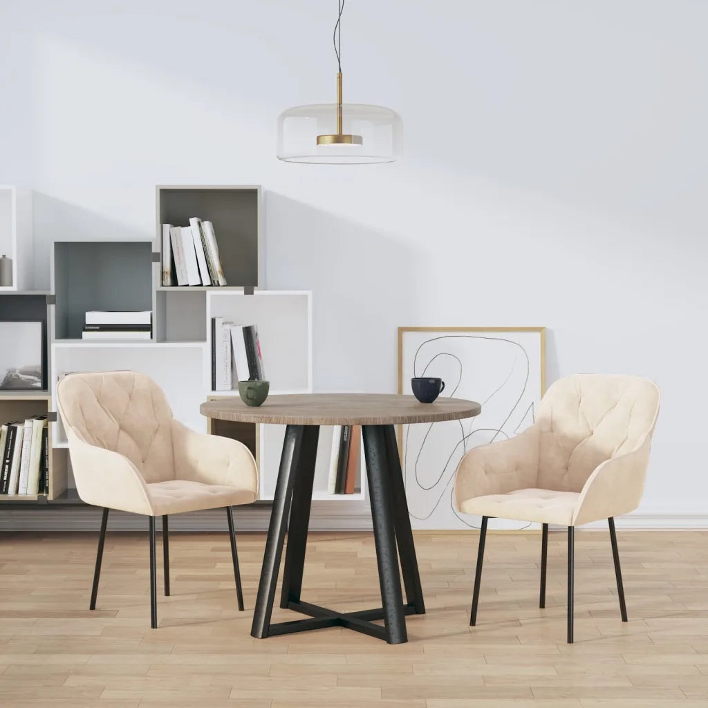Sedie da Pranzo 2 pz Crema in Velluto 344854