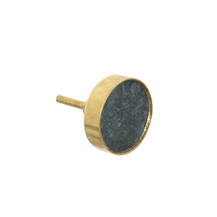 Set 2 Pomelli rotondi effetto marmo in ottone nero ‚Äì Chic & Decorativo