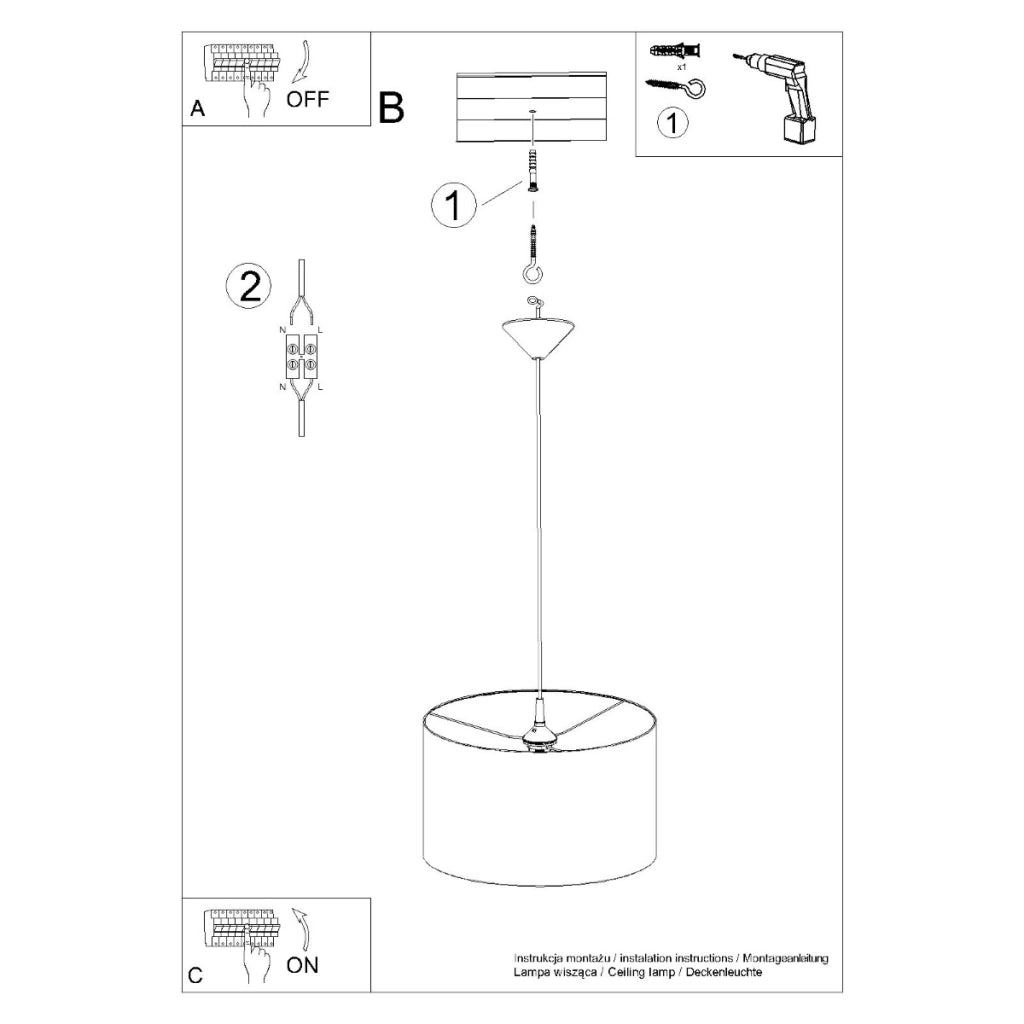 Lampada a sospensione NOVA 40 bianco