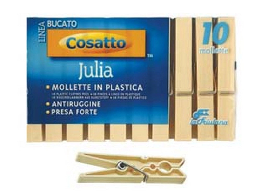 10cf mollette julia avorio polipropilene e molla acciaio zincato pz.10 cod:ferx.fer322317