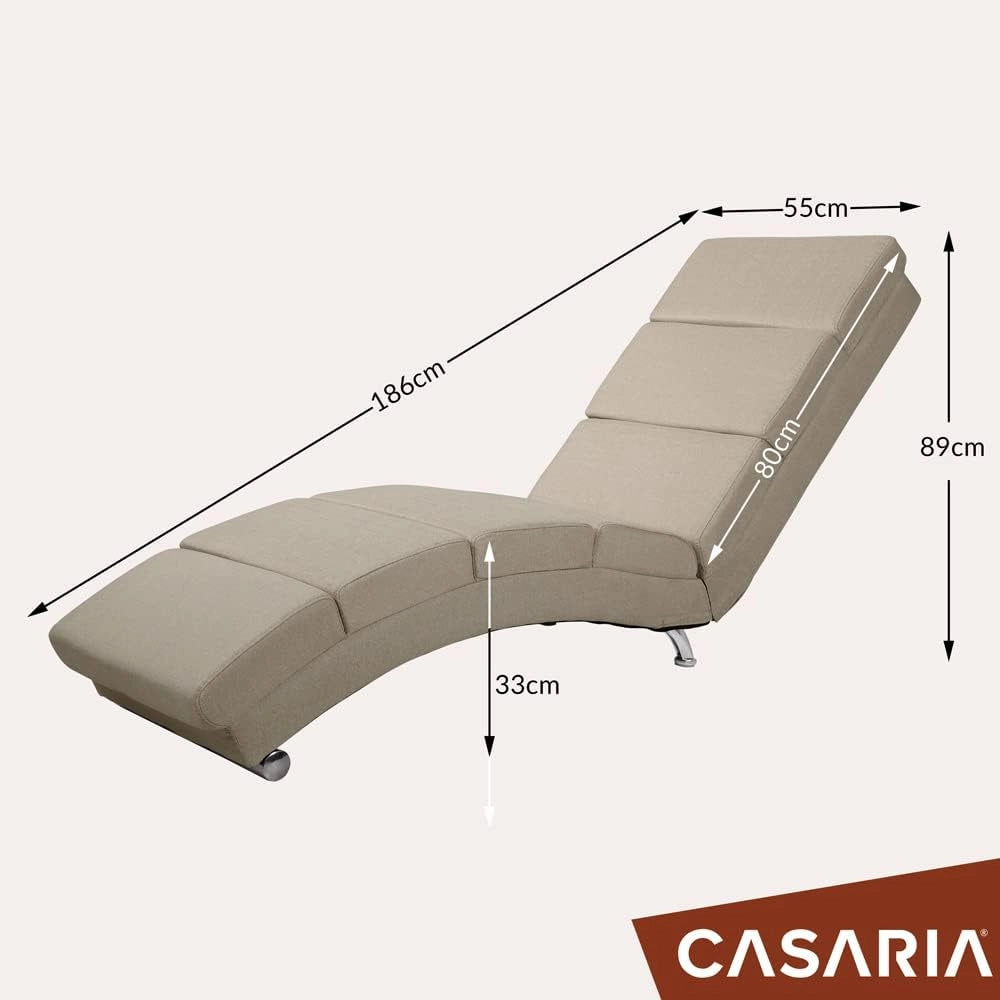 ® Poltrona Chaise Longue Funzione Massaggiante e Termica 186x89x55cm Lettino Relax Sdraio Ergonomico in Tessuto Imbottito Portata 180 kg Soggiorno Ufficio Interno Reclinabile Lettura