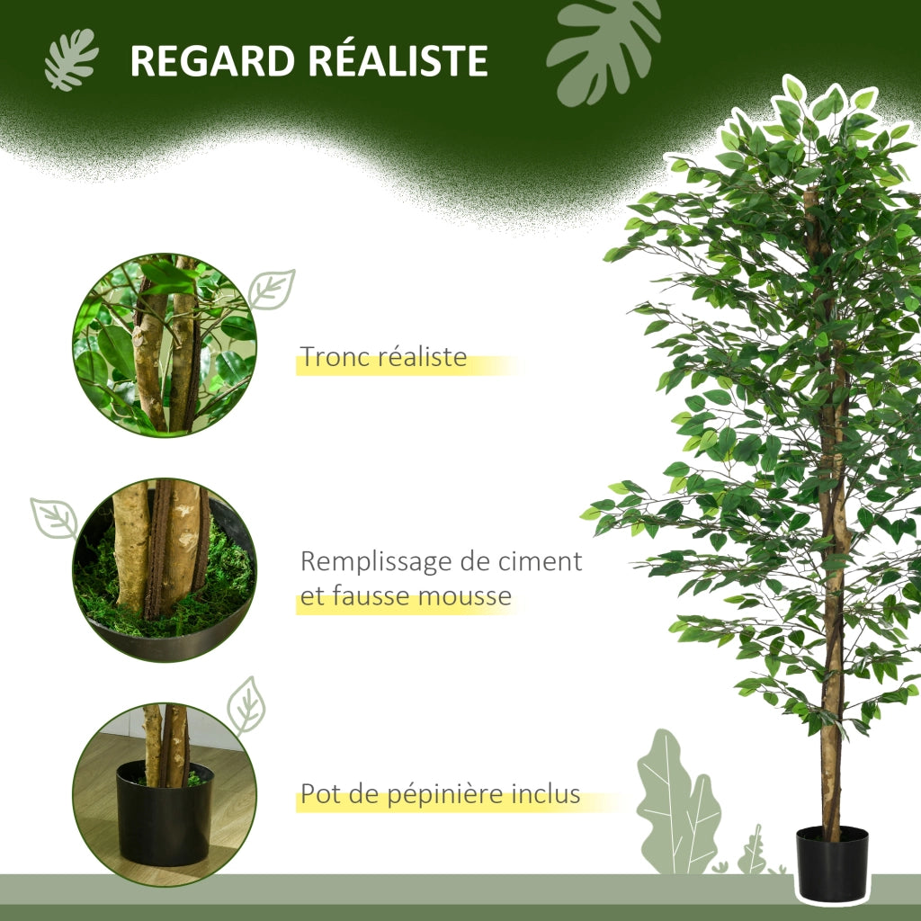 Pianta artificiale Ficus 180 cm ¨C Xylo ¨C verde con vaso incluso