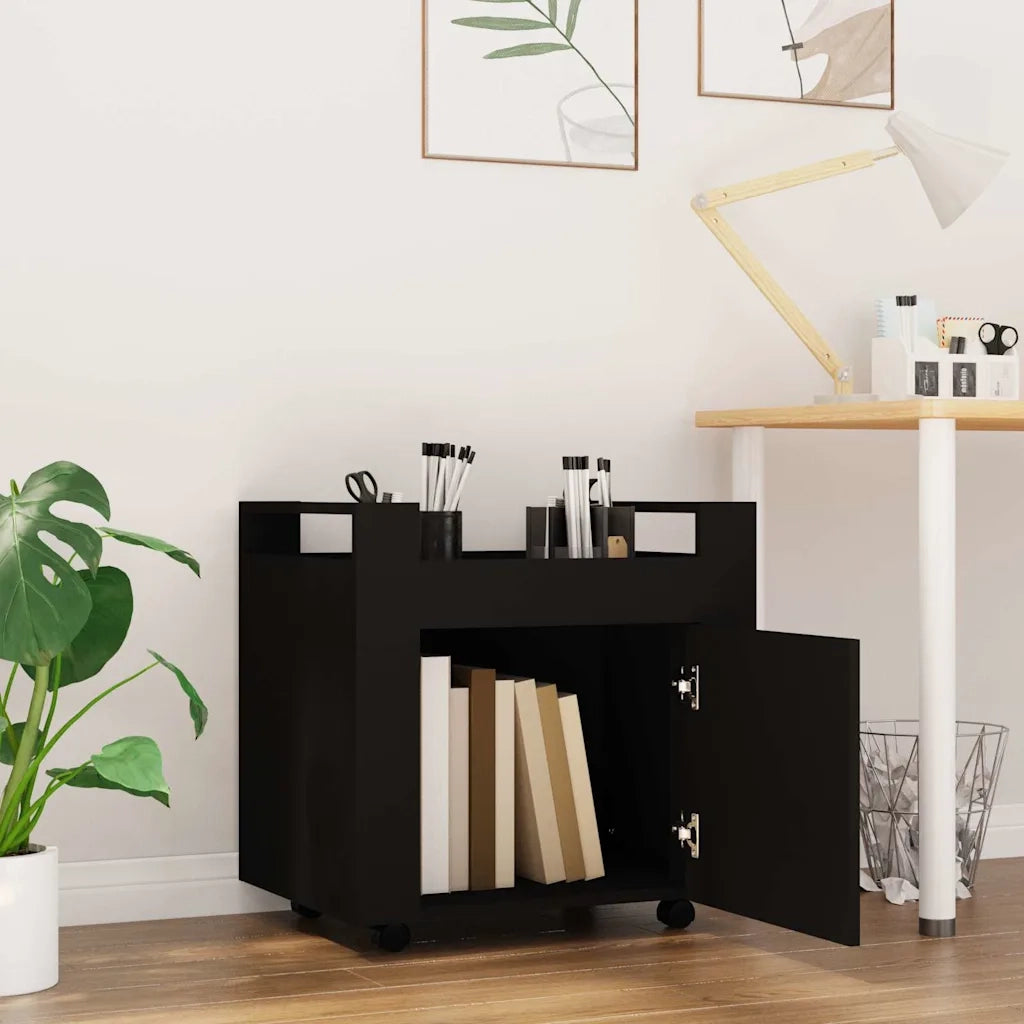 Carrello per Scrivania Nero 60x45x60 cm in Legno Multistrato 816609