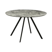 Tavolo da pranzo SOREN – Aspetto pietra e metallo – 120 cm – Rotondo – Stile moderno