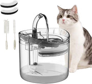 Fonte di acqua per animali - Fonte di acqua per animali trasparente con 3 modalità - 1.8L Fonte di acqua per animali grande capacità - Fonte di acqua per animali ultrastil con 2 filtri di sostituzione e 2 spazzole (trasparente)