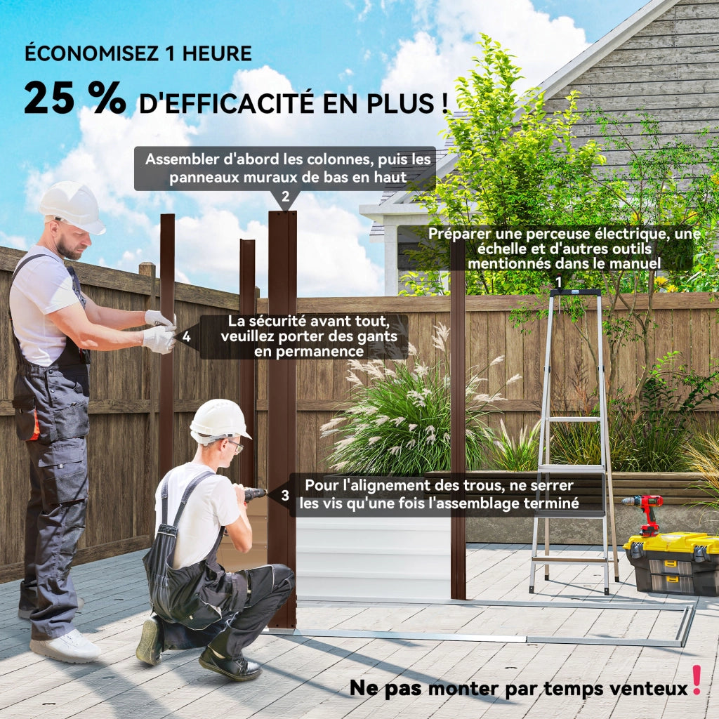 Casetta da Giardino ¨C zephmum ¨C Legno Effetto Rovere 190x131x188 cm