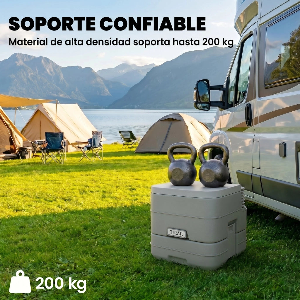 WC Portatile con Doppio Serbatoio 10L ¨C Zephmum ¨C Grigio 36x42x30 cm