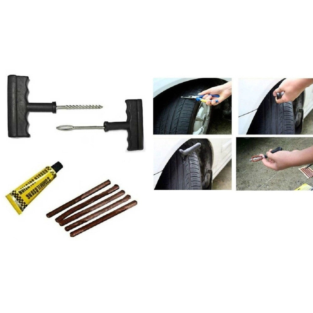 Trade Shop - Kit Riparazione Foratura Gomme Pneumatici Auto Moto Camper Emergenza Gomme -