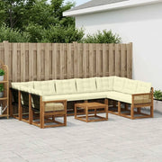 Set di divani da esterno con cuscino 10 pcs Naturale e Crema