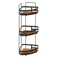 Mensola Angolare Doccia "Blackacia" a 3 Livelli in Legno di Acacia