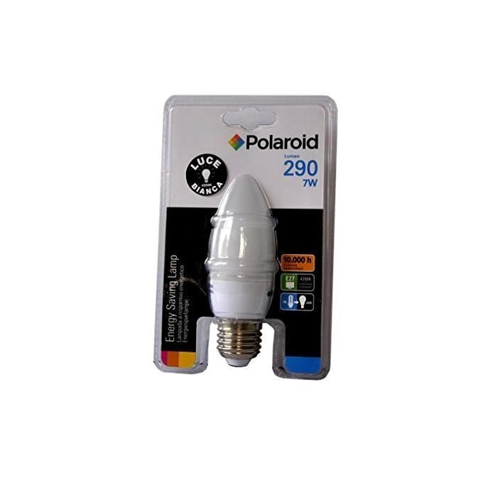 Polaroid 610-819099 Lampadina a Basso Consumo Candela E27 7W 290 lm equivalente 28W luce bianca neutra 4200K