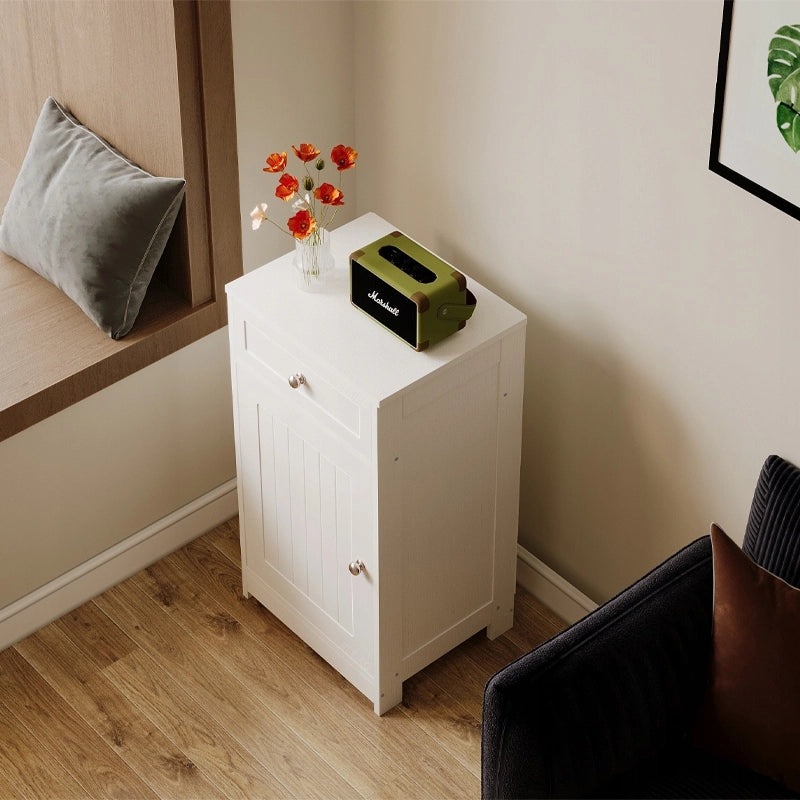 Comò bianco per ufficio, soggiorno, scaffale, mobile con ante e cassetto in stile loft, 76 cm