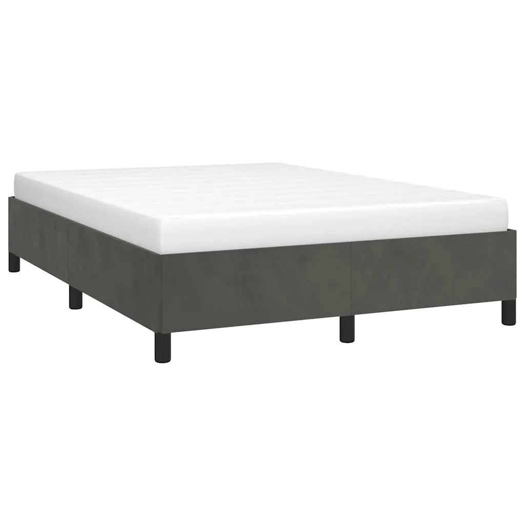 Struttura letto senza Materasso Grigio Scuro 137x190 cm Velluto 347355