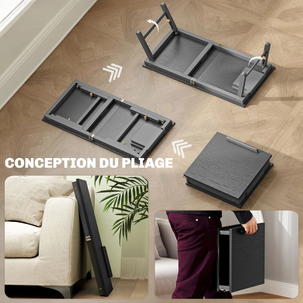 Tavolo da letto regolabile in bamb¨´ ¨C zephmum ¨C 83,5x33x34cm nero