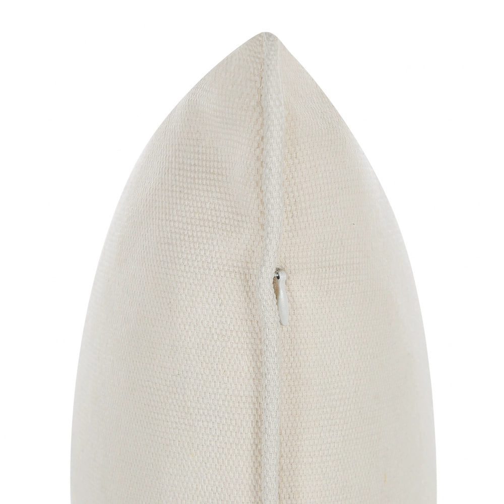 Set di 2 cuscini in tessuto bianco misto cotone e poliestere 45 x 45 cm decorativo morbido accessorio per la casa tinta unita