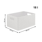 CONTENITORE IN PLASTICA IN MODERNO LOOK RATTAN CESTA COUNTRY 37X28X19CM BIANCA