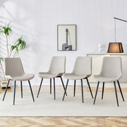 4 sedie da pranzo in similpelle con schienale ergonomico e piedi antiscivolo metallo nero grigio 75,5 × 58 × 51 cm