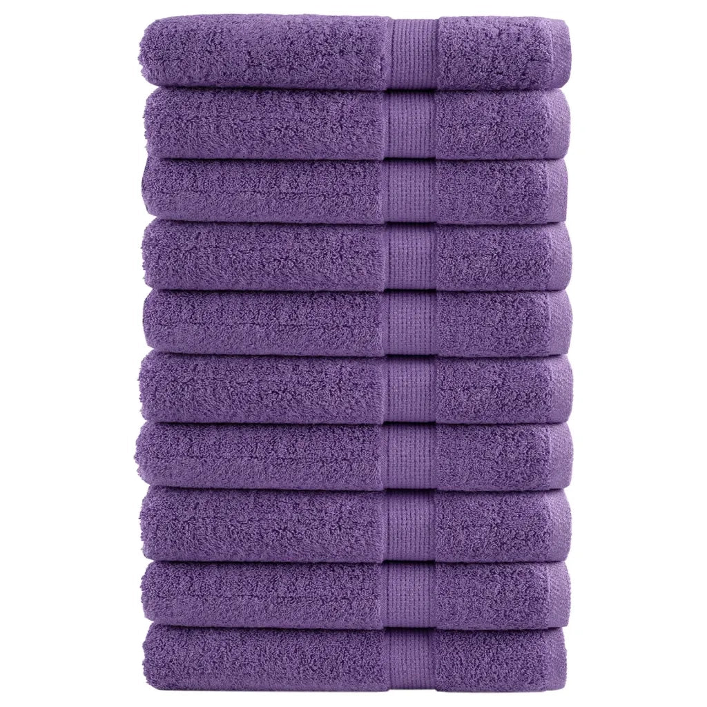 Asciugamani Premium SOLUND 10 pz Viola 100x200 cm 600 g/mÂ²