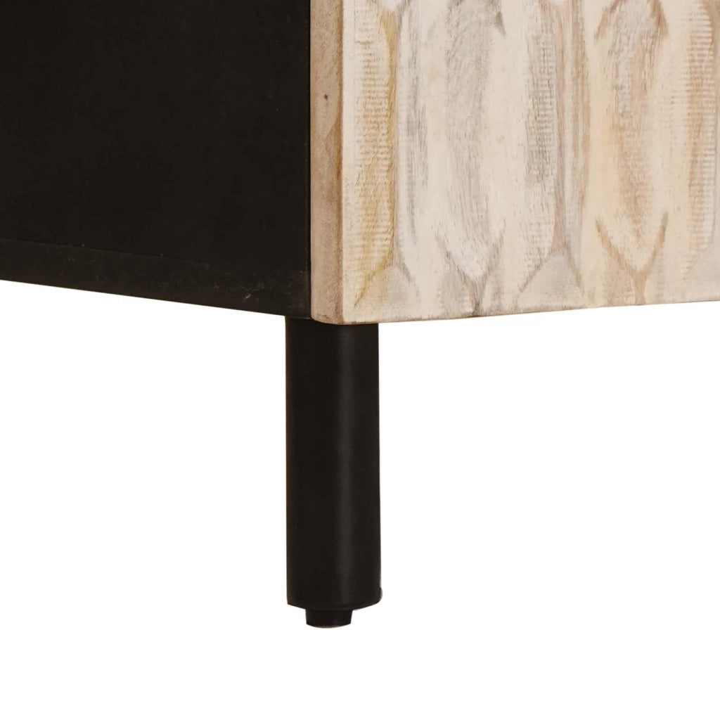 Credenza con porta-Buffet-Armadio da cucina Finitura Bianco Lavato 90 x 33,5 x 75 cm