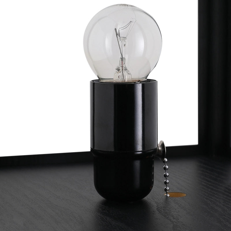 Lampada da terra con ripiani, struttura in MDF, 26x26x160 cm, nera