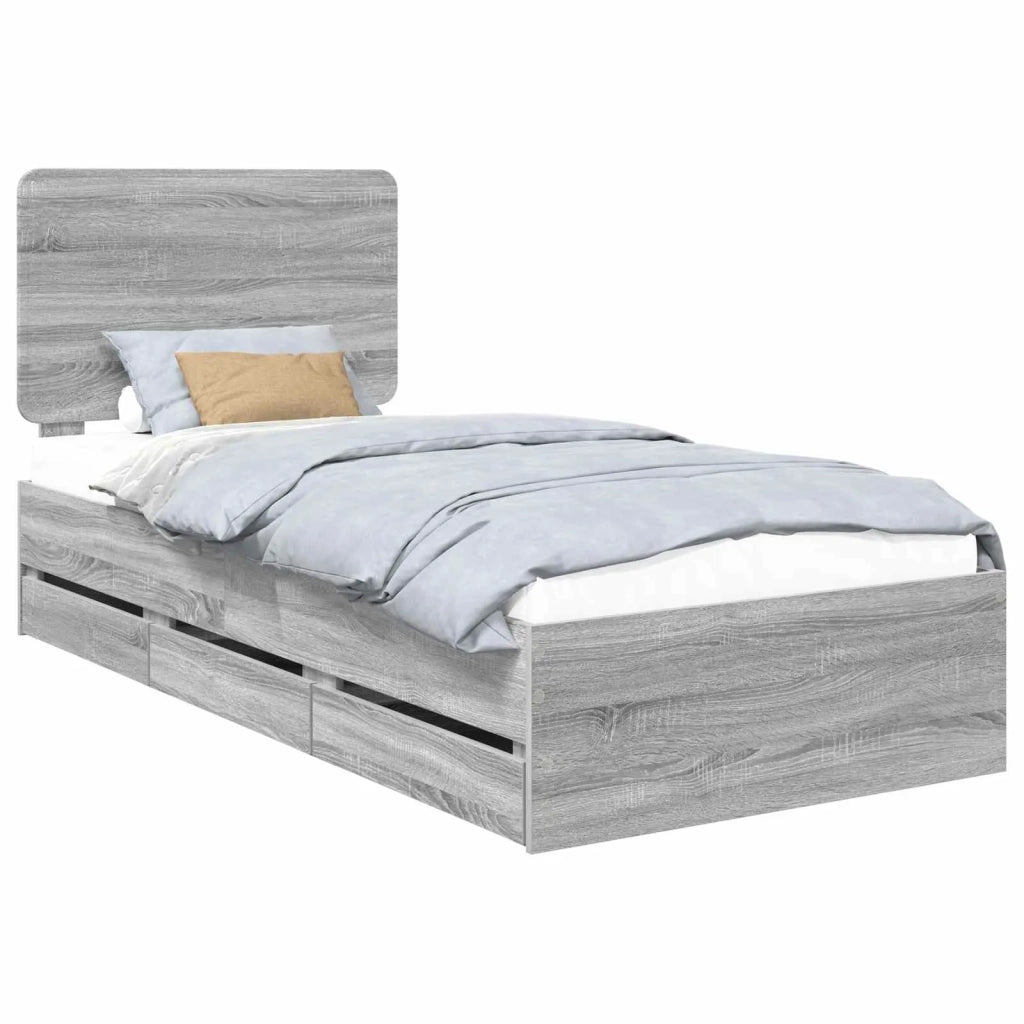 Struttura del letto con cassetto Grigio Sonoma 75 x 190 cm 3412649