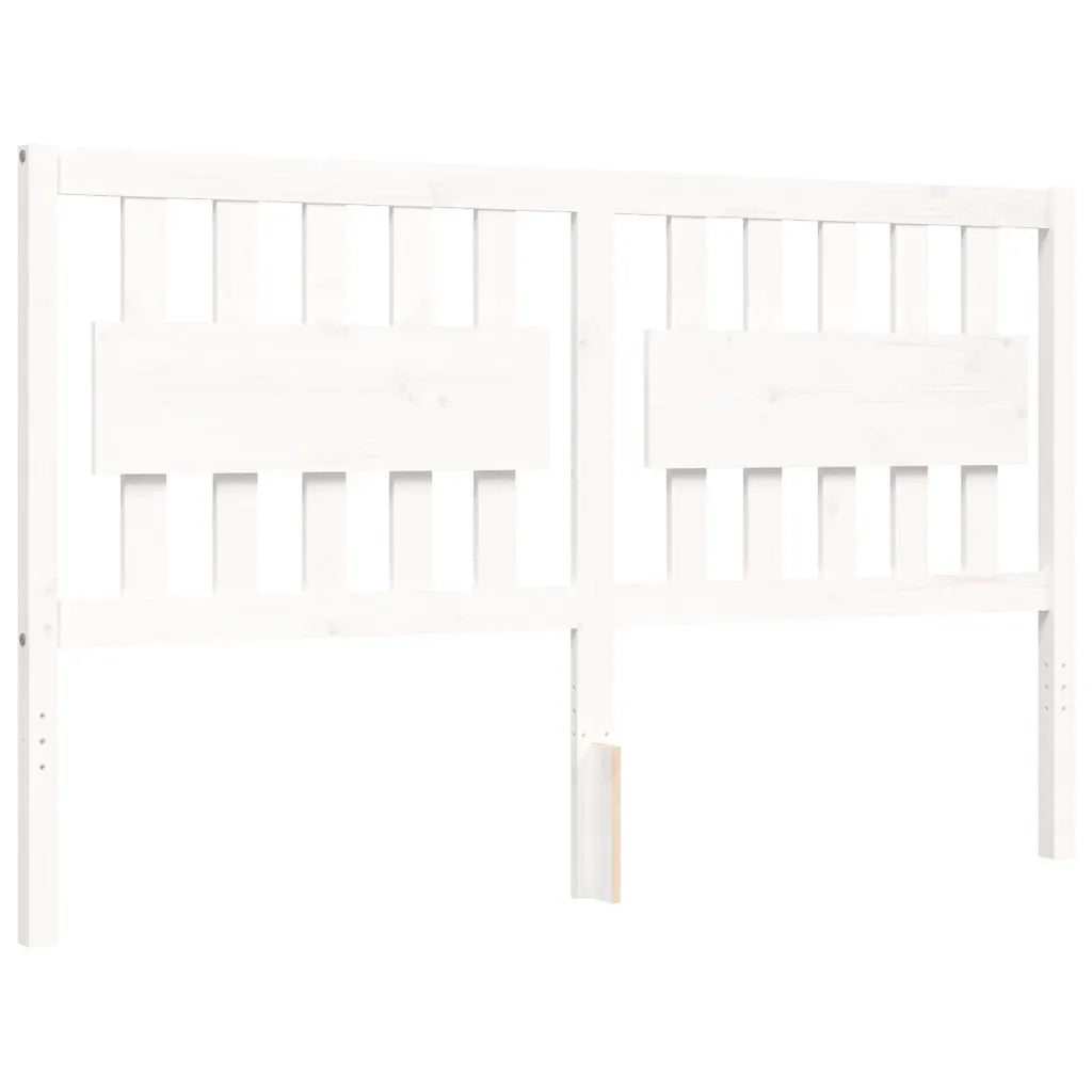 Giroletto con Testiera-Struttura Letto con testiera Bianco 160x200 cm Legno Massello 700233