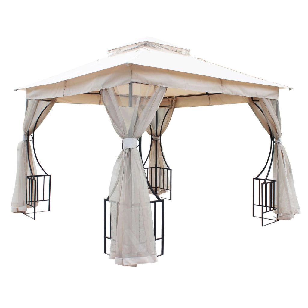 Gazebo da Giardino 3x3 con zanzariera in acciaio poliestere - TIM