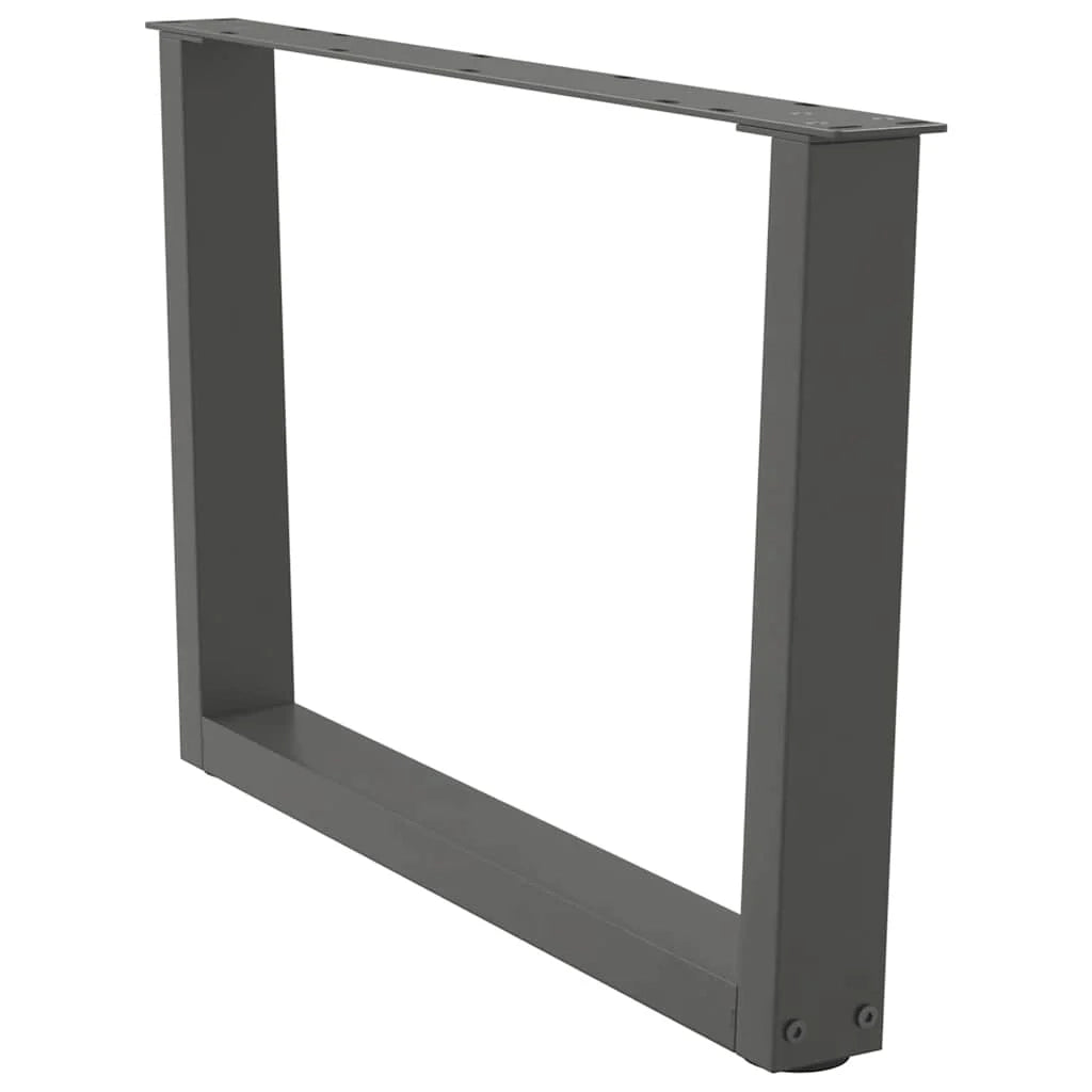 Set di 2 gambe regolabili per tavolino da caffè a forma di V 70 x 42 x 43 cm design moderno acciaio antracite 02_0056926