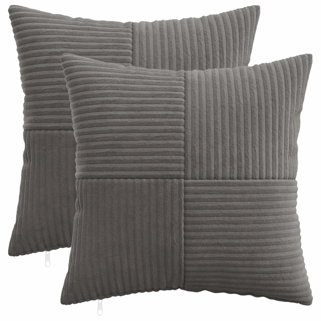 Federa 2 pcs ALMELO Grigio Scuro 50 x 50 cm corduroy 914896