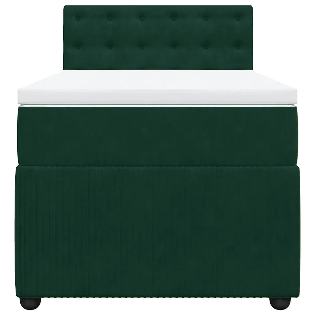Giroletto a Molle con Materasso Verde Scuro 90x200 cm Velluto 3289941