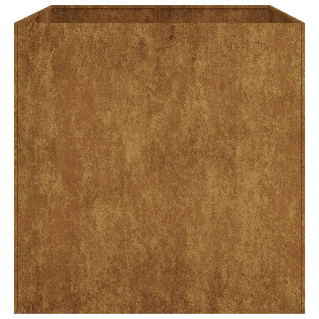 Fioriera aiuola rialzata vassoio piante fiori terrazzo giardino 80 x 80 x 80 cm acciaio corten marrone 02_0037930